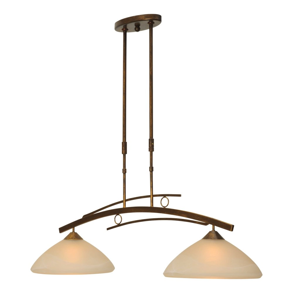 Eetkamer hanglamp Bolzano 2-lichts bronsbruin Eetkamer hanglamp Bolzano 2-lichts bronsbruin