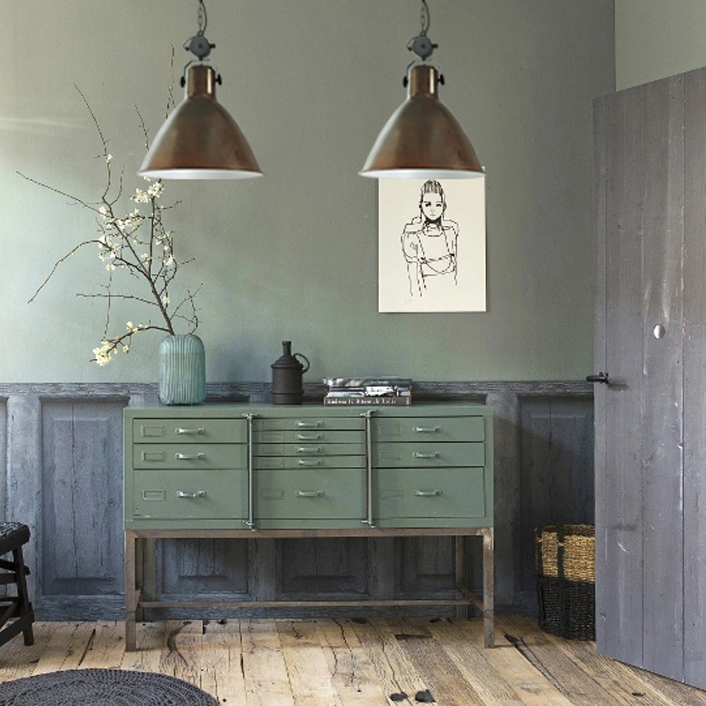 Landelijke industrie hanglamp Industria 58 Block koperbruin met zwart Masterlight 8718121232935