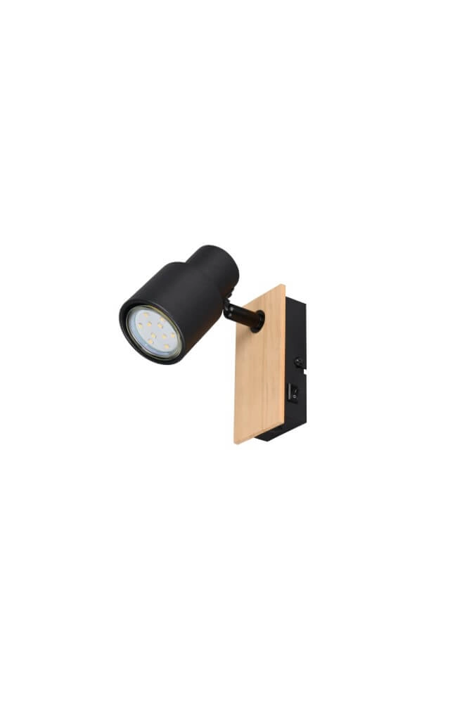 Design wandlamp Pierre zwart met hout Trio 4017807638158