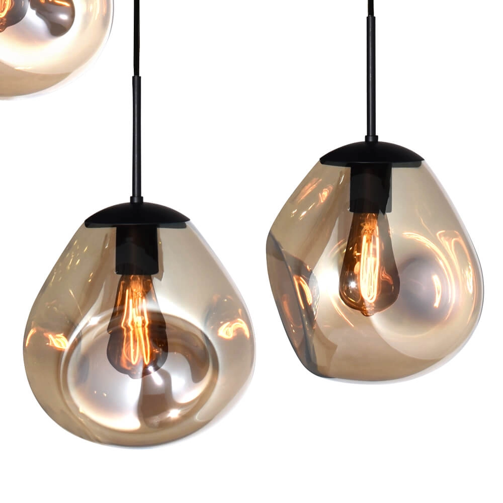 Hanglamp Lava 8x goud glas Ø 24cm Masterlight 8718121286334