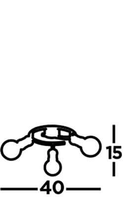 Plafondlamp Dance Ring 3-lichts zwart Searchlight 5053423188690
