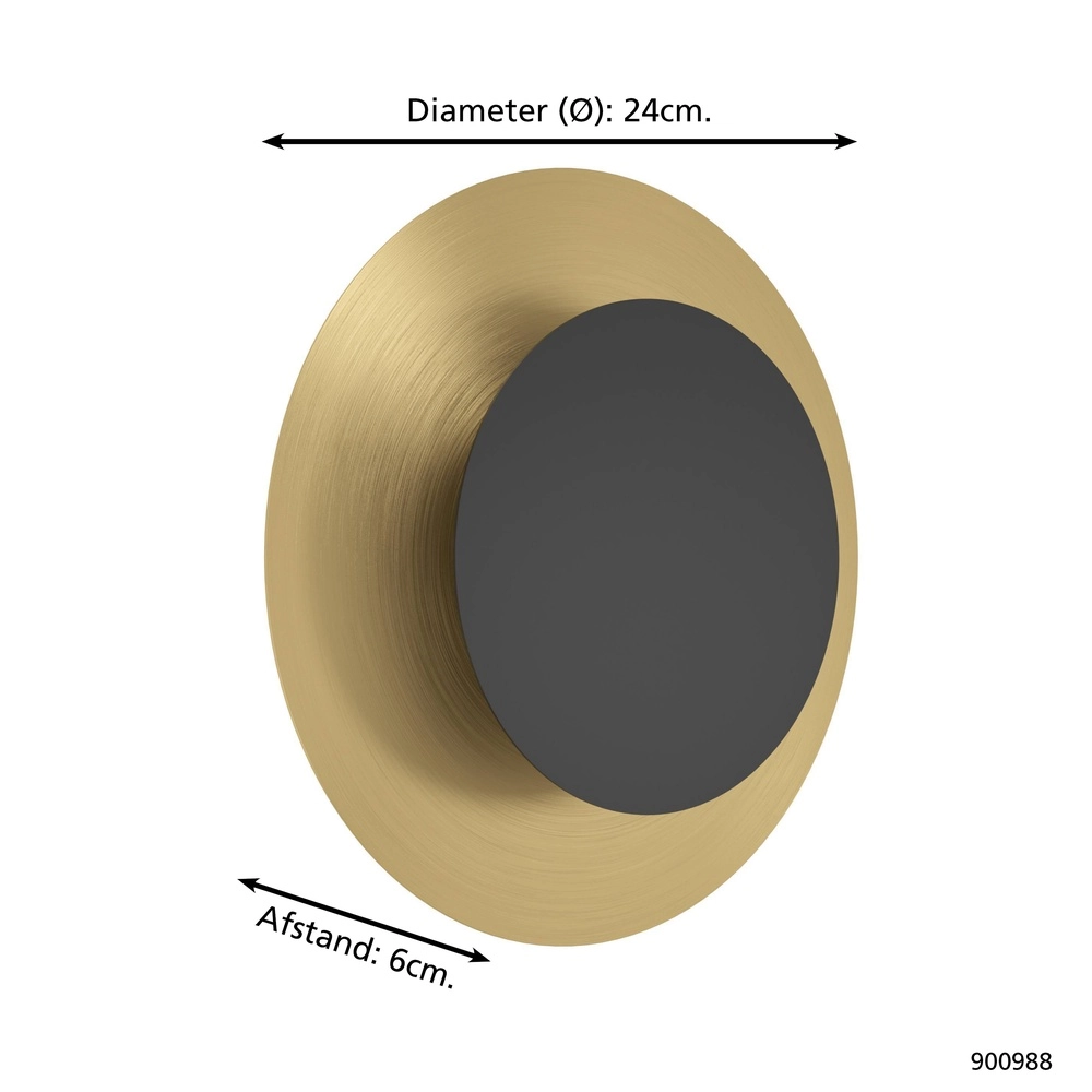 Muurlamp Tocina Ø 24cm - zwart met goud Eglo 9008606292646