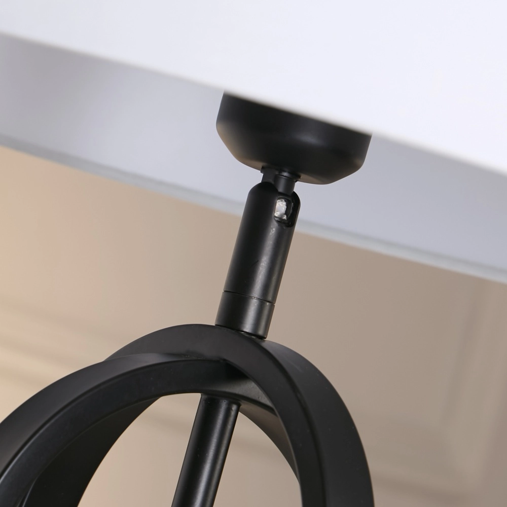 Tafellamp Chic zwart met witte kap Searchlight 5053423305035