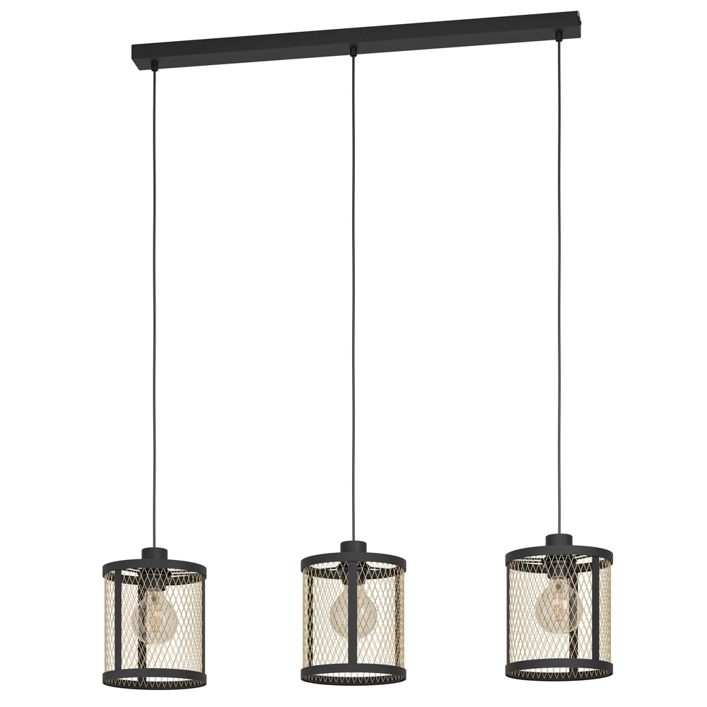 3L hanglamp Dellow zwart met goud - Ø 18cm