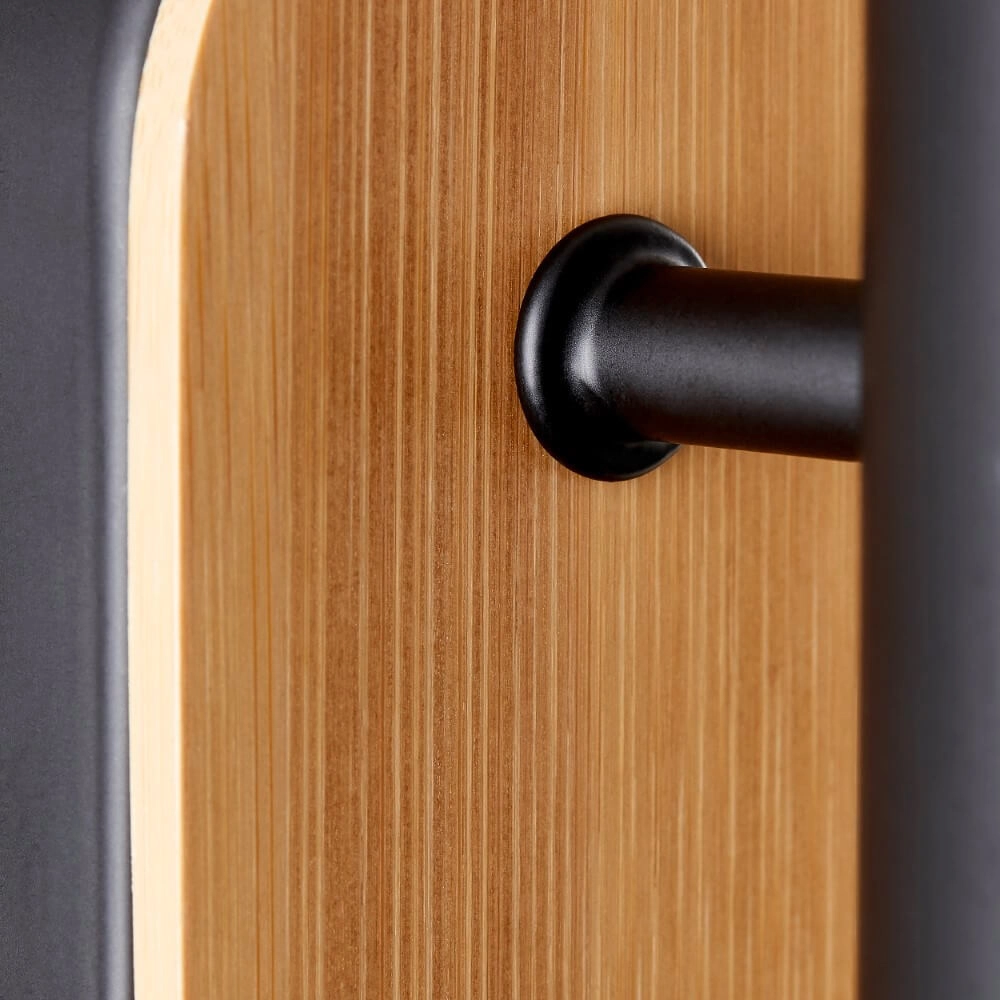 Wandlamp Niels zwart met hout Brilliant 4004353410628