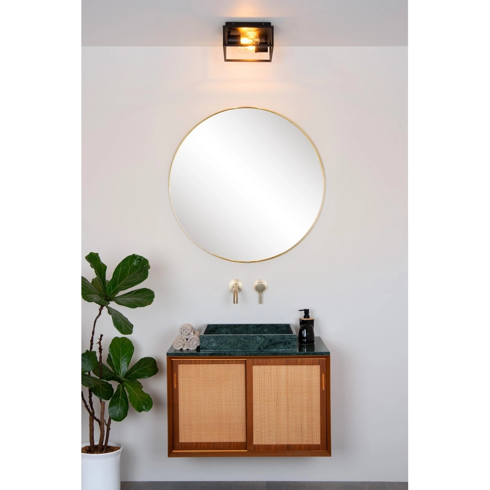 Zwarte wandlamp Carlyn 2-lichts badkamer IP54 Lucide 5411212271709