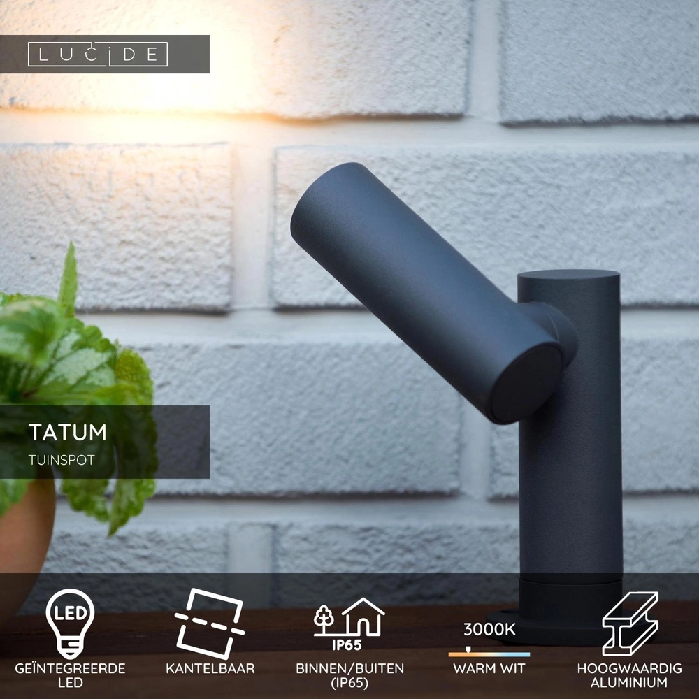 Tuinspot Tatum antraciet Lucide 5411212271655