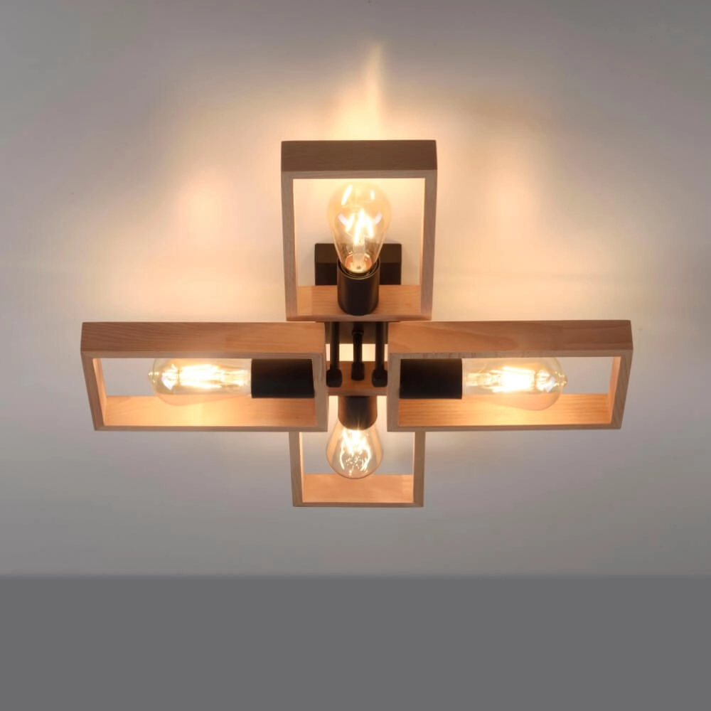 Landelijke plafondlamp Franky 4-lichts Just Light 4043689967949