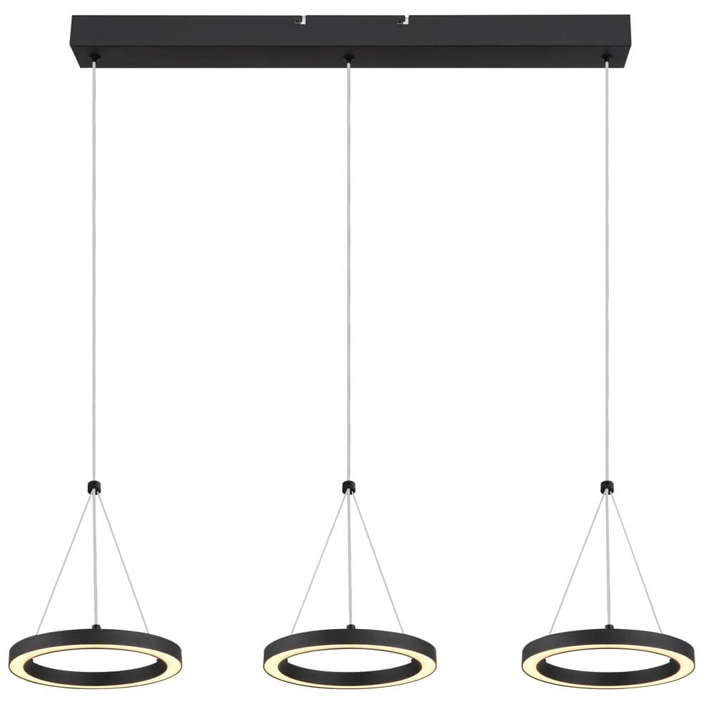 3-lichts hanglamp Grenvix design zwart Globo 9007371450770