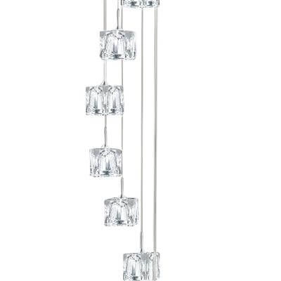 Vide hanglamp Ice Cube 8x5w - 3000K - 20cm metaalgrijs Searchlight 5053423102061
