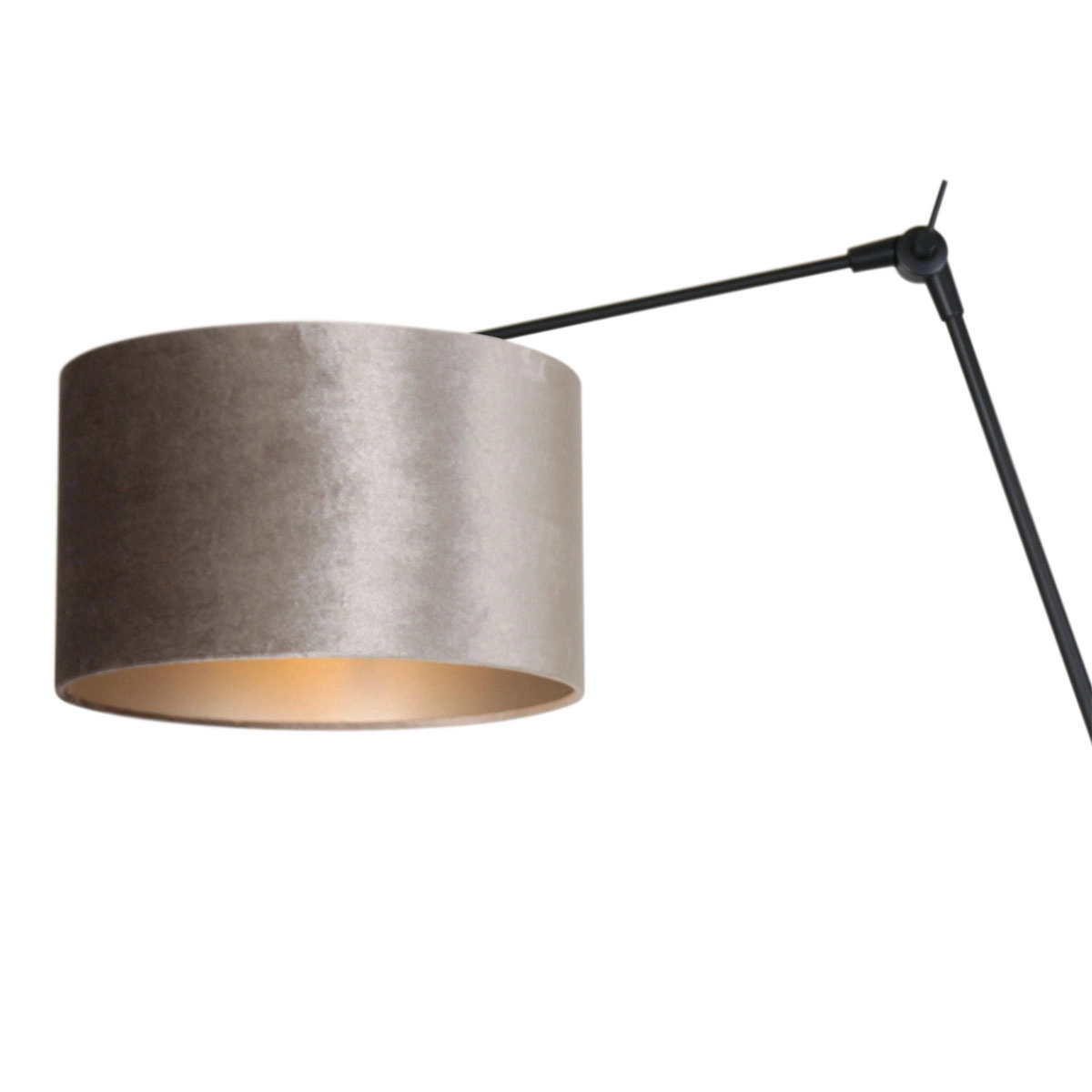 Wand Leeslamp Prestige Chic zwart met 30cm taupe velourse kap Steinhauer 8712746145922