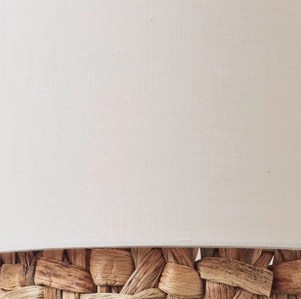 Hanglamp Waterlilly rotan met witte stof Brilliant 4004353411922