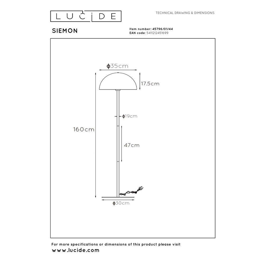 Design vloerlamp Siemon geel Lucide 5411212451699