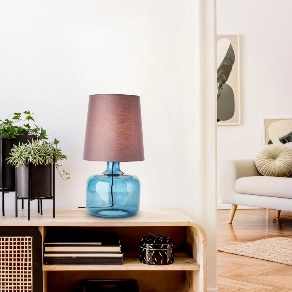 Tafellamp Hydra blauw met taupe Brilliant 4004353413131