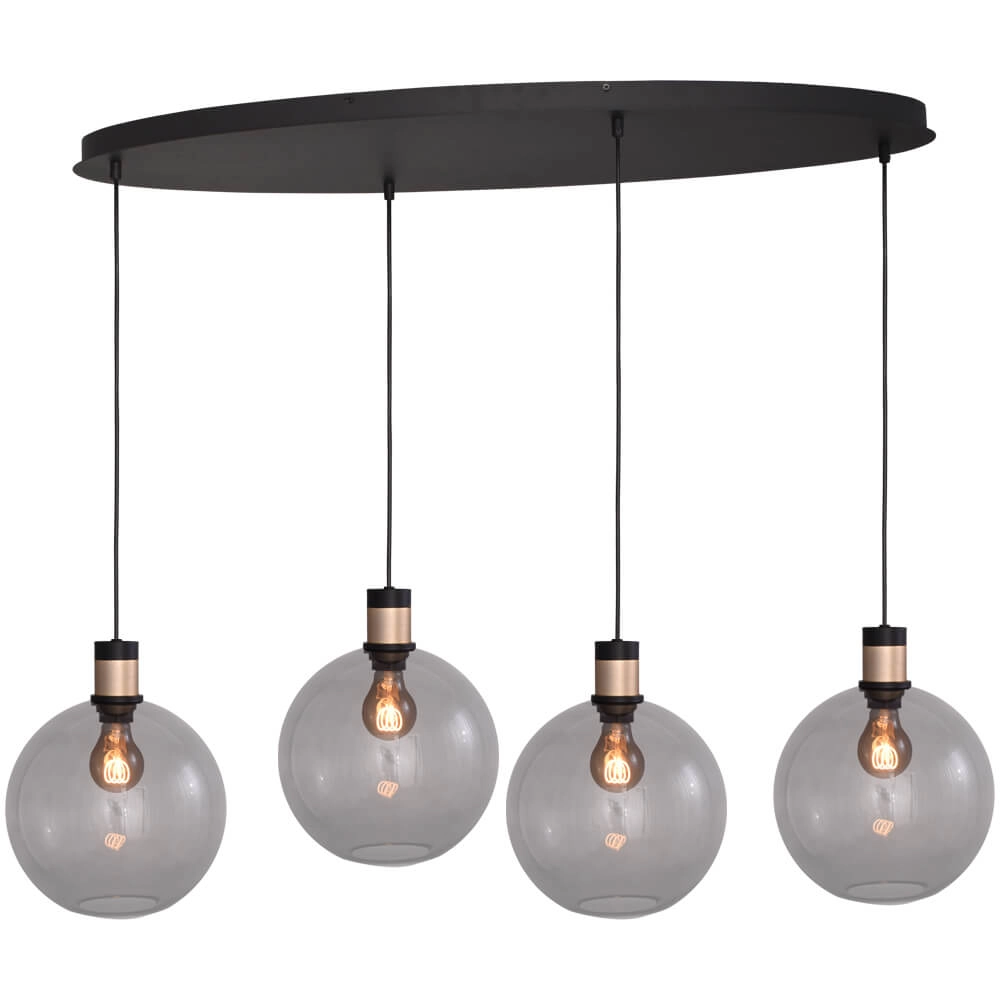 Hanglamp Lazise 2 4x Ø 25cm goud met zwart Hanglamp Lazise 2 4x Ø 25cm goud met zwart