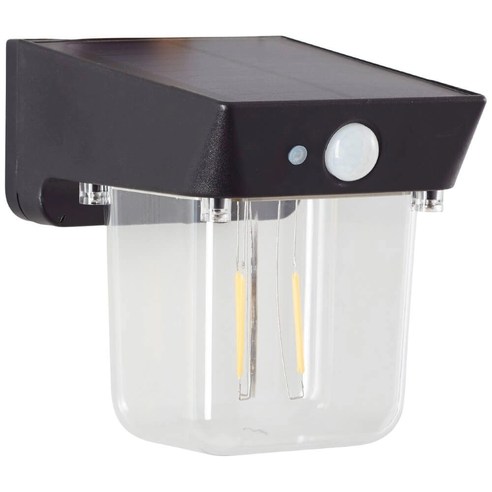 Zwarte wandlamp Parson transparant glas Brilliant 4004353437854