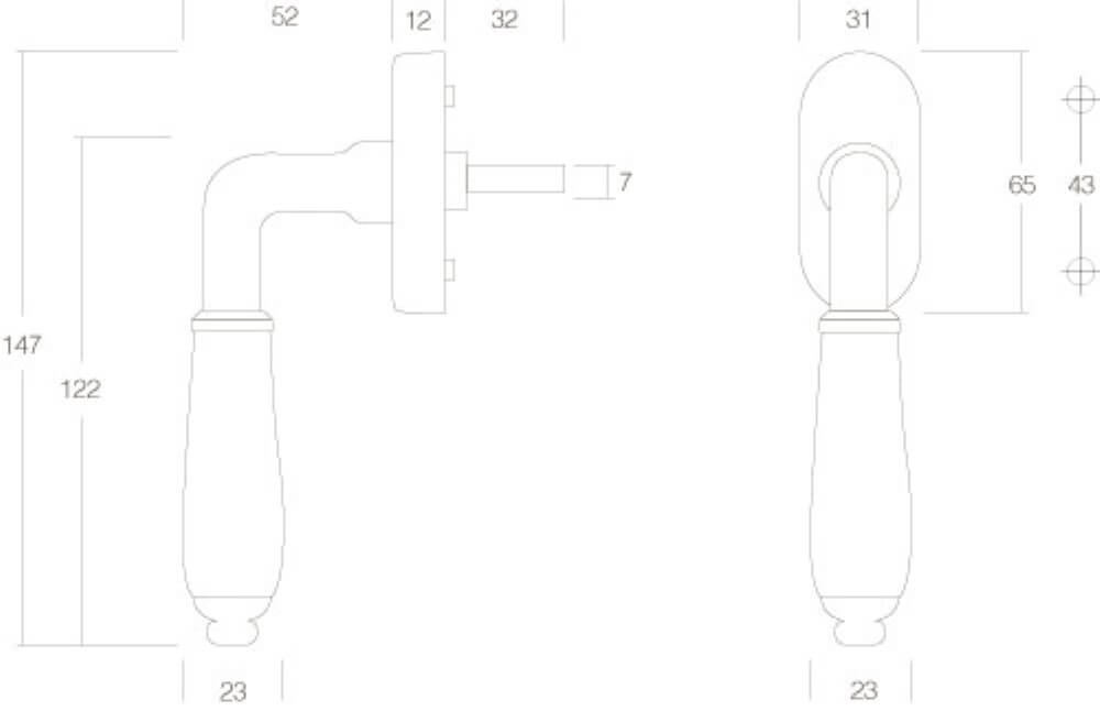 Klassieke raamkruk Courgette nikkel Intersteel 8714186106730
