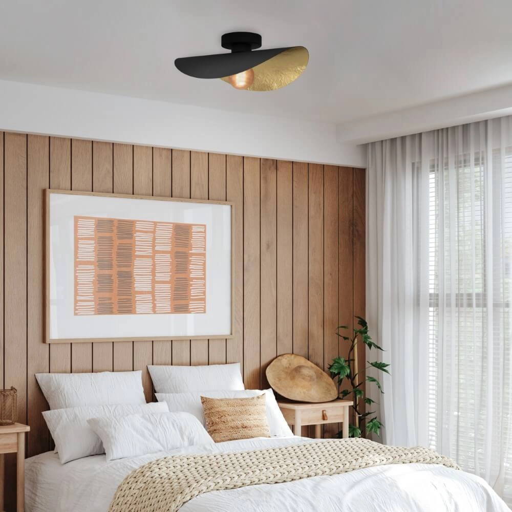 Zwarte plafondlamp Saceda met goud Stars of Light 9008606292271