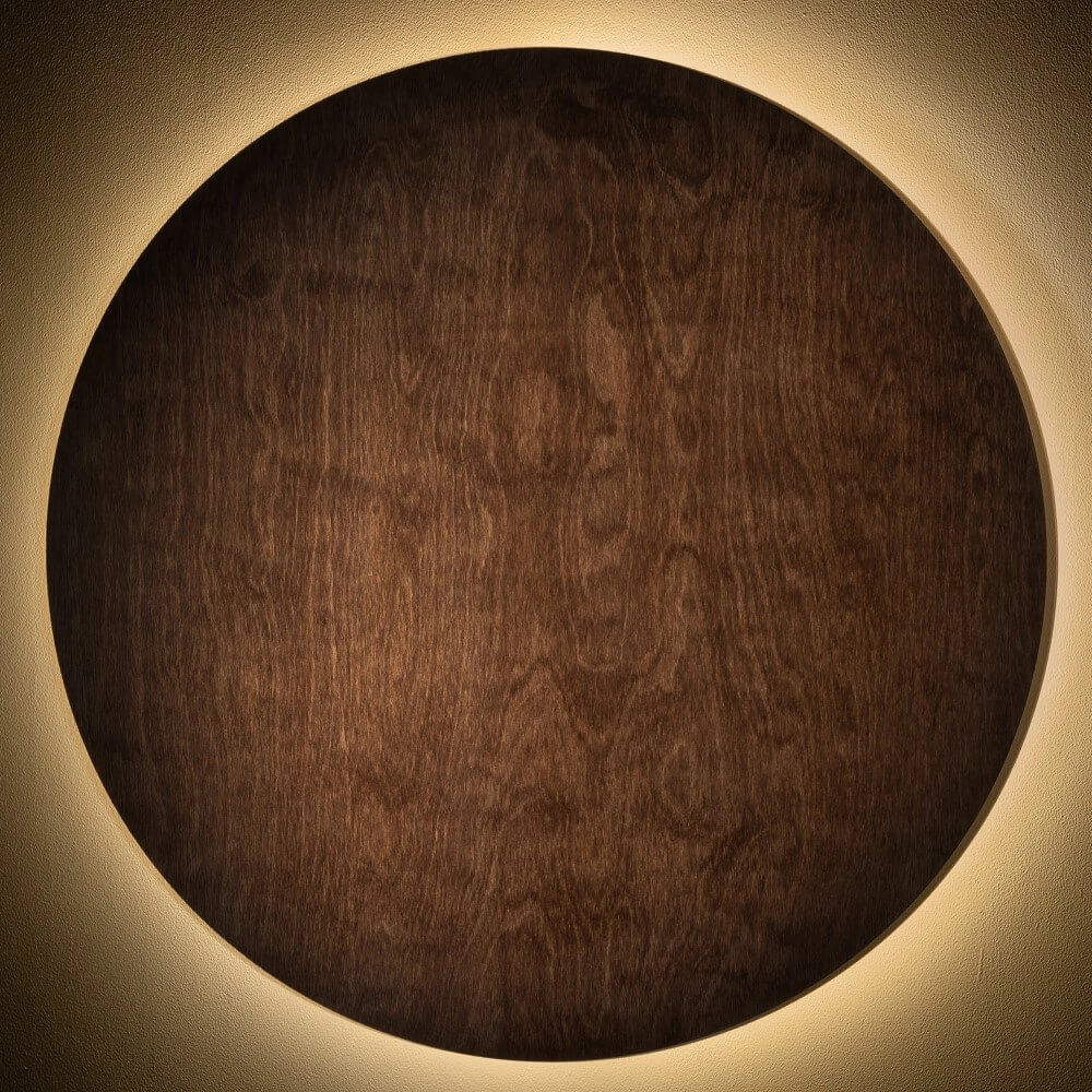 Wandlamp Ring Timber XXL LED hout Lyora 5903139111782