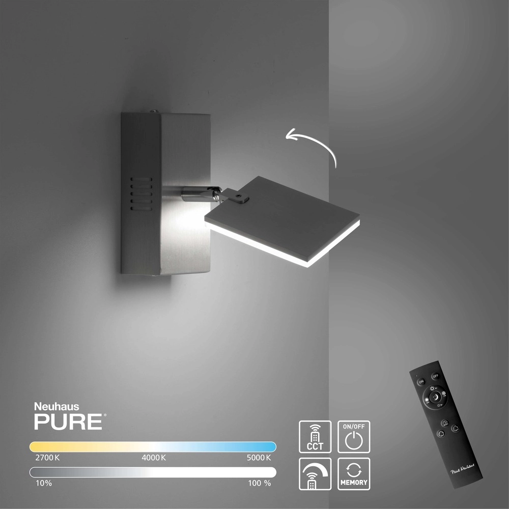 Led wandlamp Pure Mira schakelaar - diamond Paul Neuhaus 4012248358856