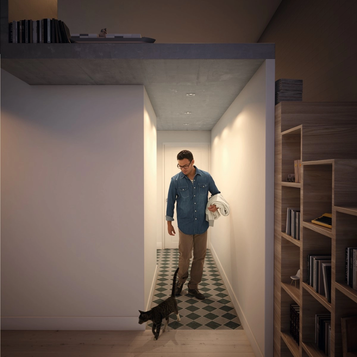 Set vierkante inbouwspots Donegal (3x) GU10 mat chroom Philips 8718696161012