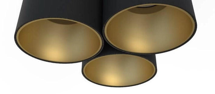 3-lichts plafondlamp Eye Tone zwart met goud Lyora 5903139809290