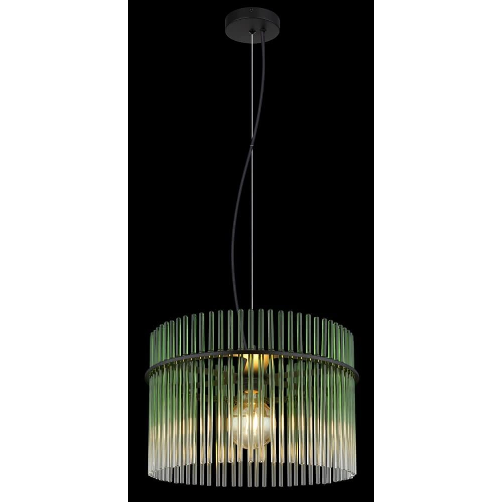 Zwarte hanglamp Gorley met groen glas Ø 40cm Globo 9007371471973