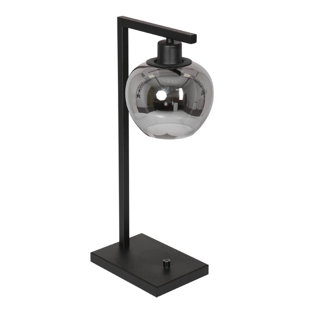 Zwarte tafellamp Lotus met rookglas Steinhauer 8712746167702