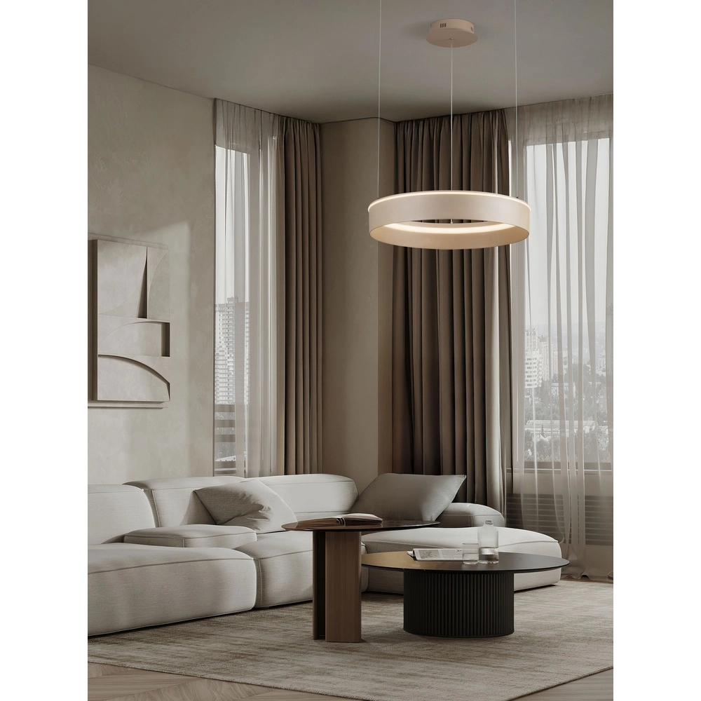 Moderne hanglamp Olivia zand bruin Ø 60cm