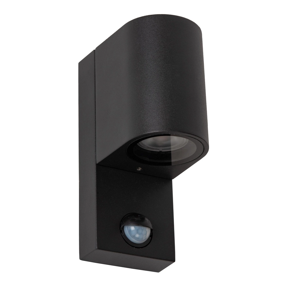 Wandspot Zaro enkel zwart met sensor