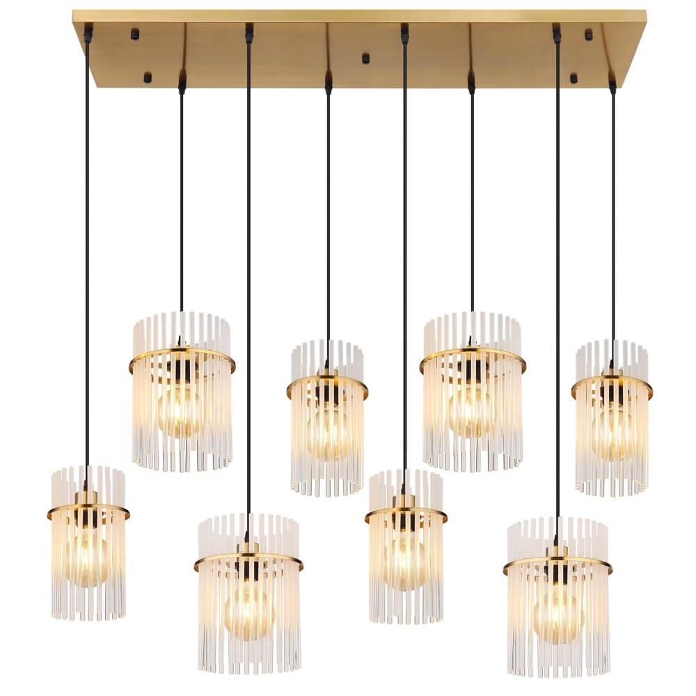 Gouden hanglamp Gorley met glas 8-lichts Globo 9007371468959