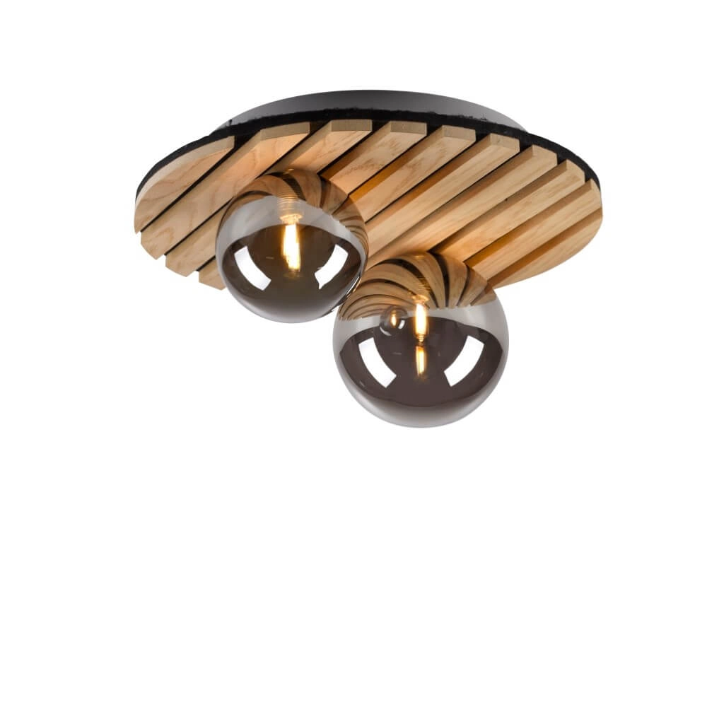Houten plafondlamp Green Stika rond Houten plafondlamp Green Stika rond