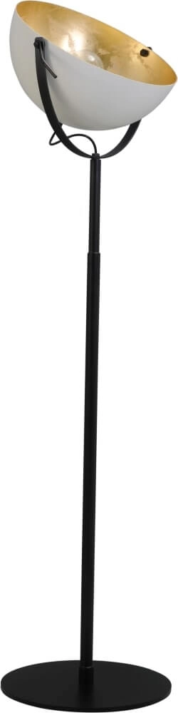 Landelijke vloerlamp Larino 50 175cm zwart met wit en goud