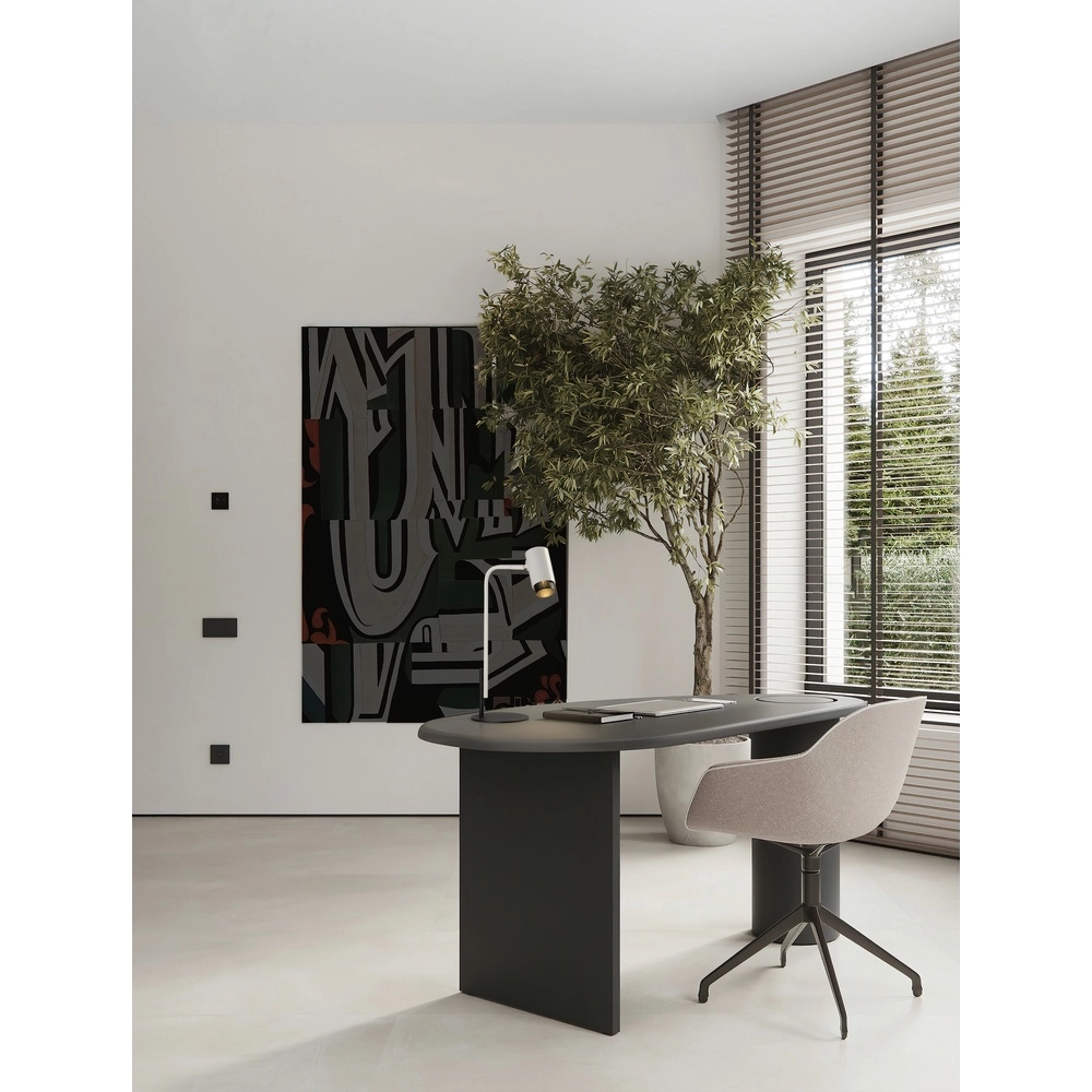 Bureaulamp Nessi wit met zwart Lyora 5212017475190