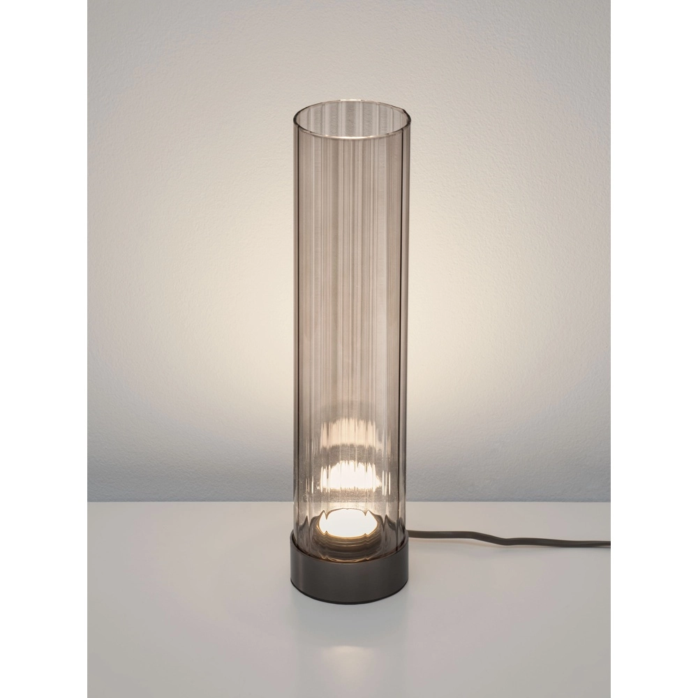 Design tafellamp Brielle antraciet met mokka glas Lyora 5212017495457