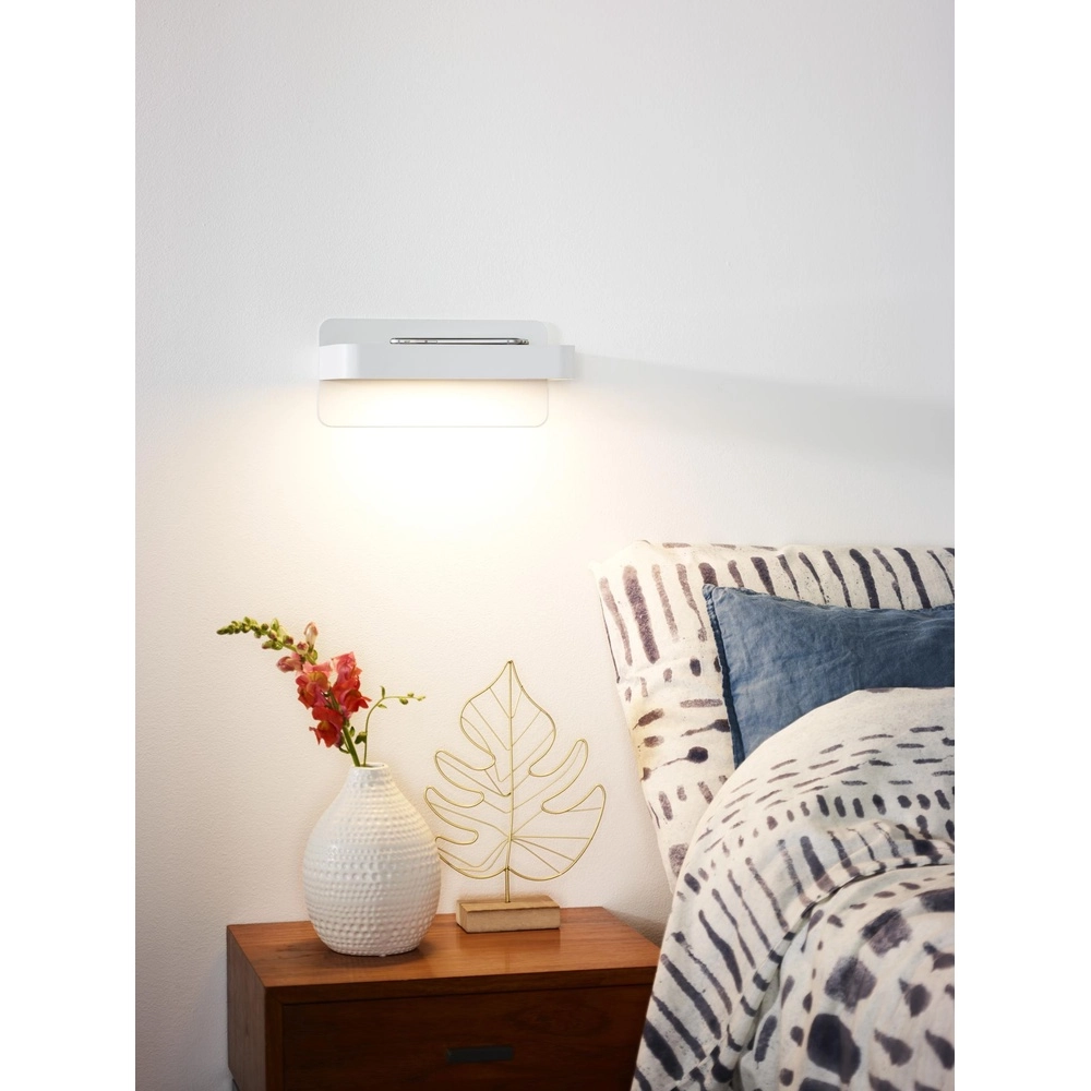 Bedlampje Atkin met USB oplaadpunt wit Lucide 5411212770837