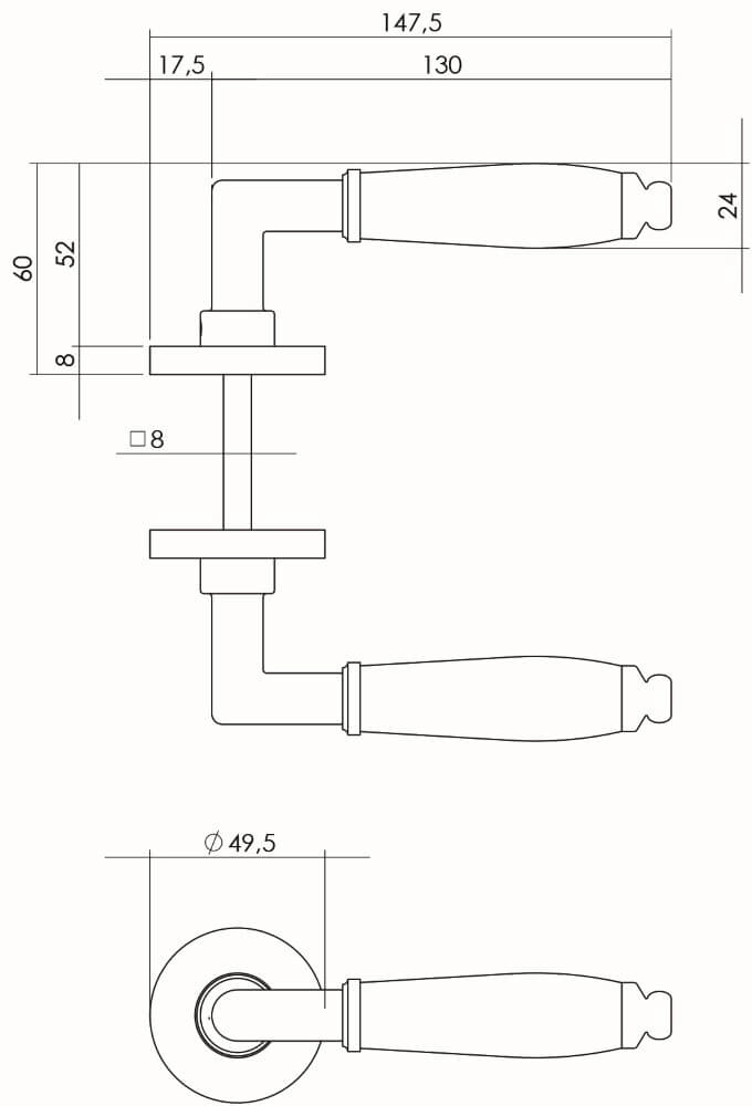 Deurklink Courgette nikkel Intersteel 8714186420690