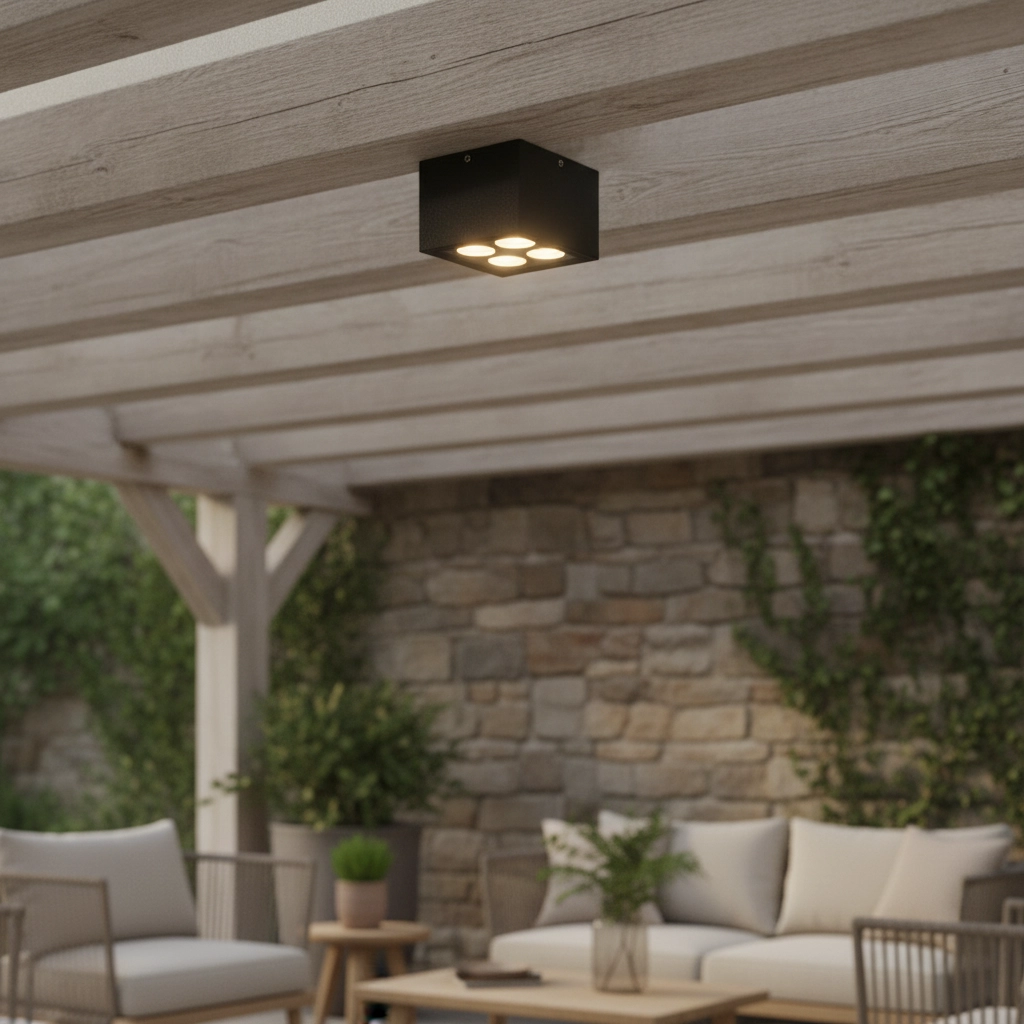 Plafondlamp Jax vierkant 8cm antraciet
