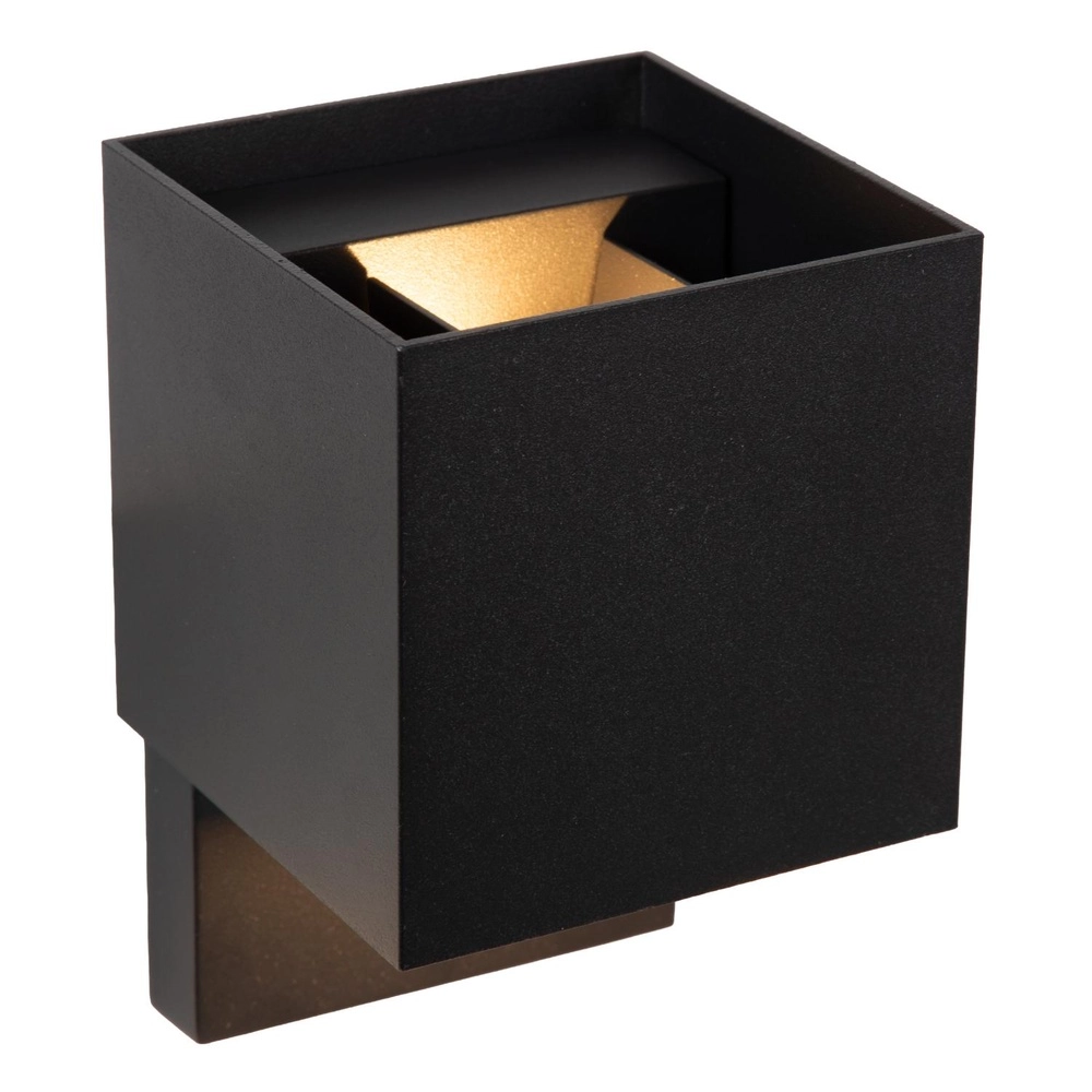 Vierkante wandlamp Tadzio met sensor zwart Lucide 5411212690289