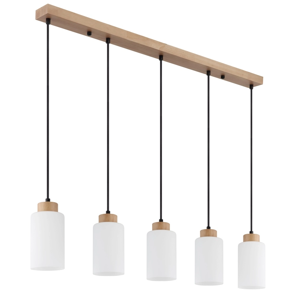 Hanglamp Rowena 5-lichts hout Globo 9007371583249
