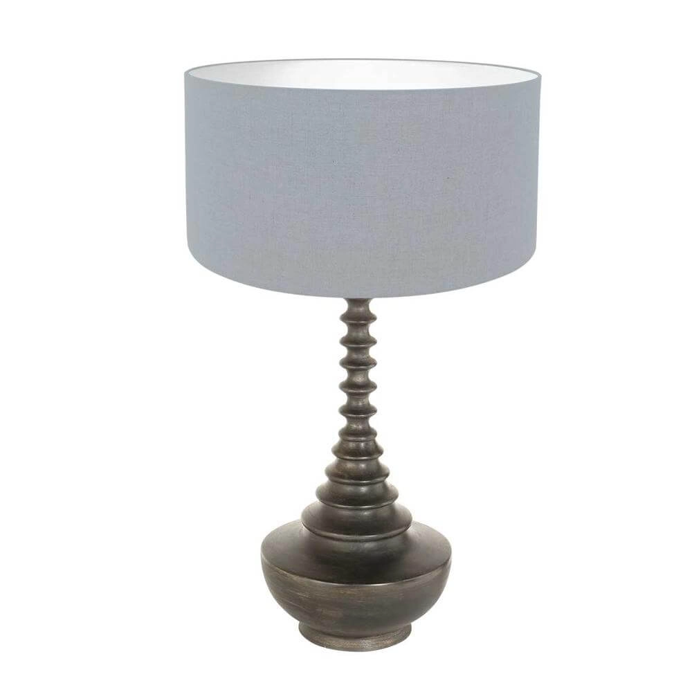 Tafellamp Bois zwart met lichtblauwe kap Steinhauer 8712746175202