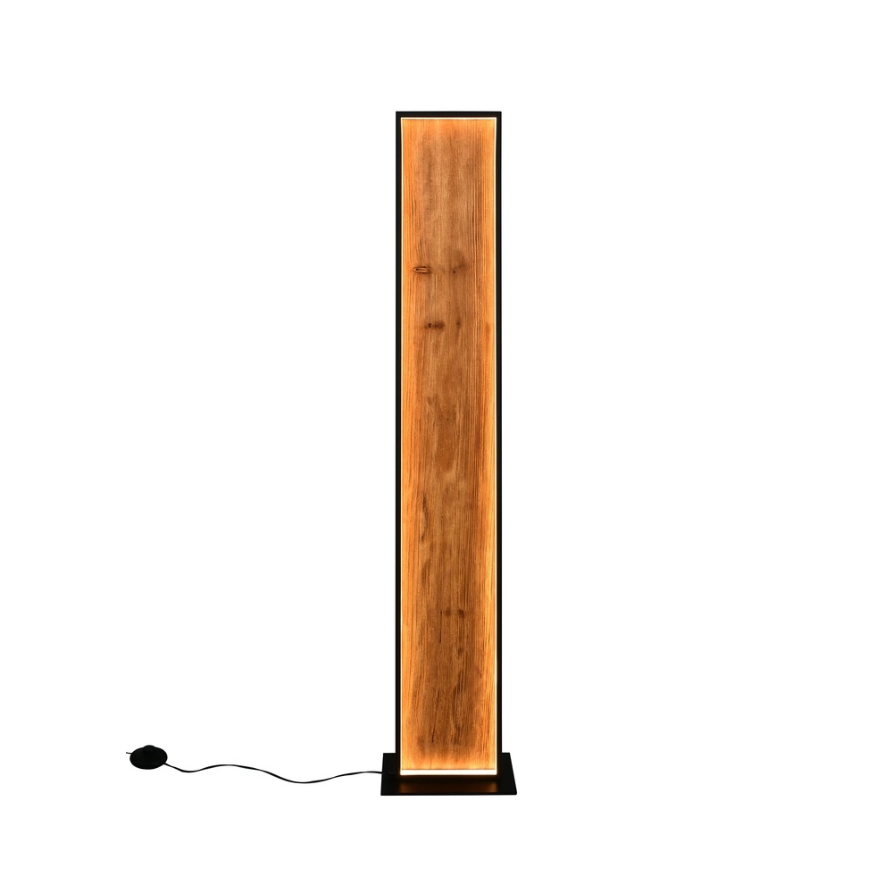 Design vloerlamp Kalea zwart met hout Trio 4017807661446