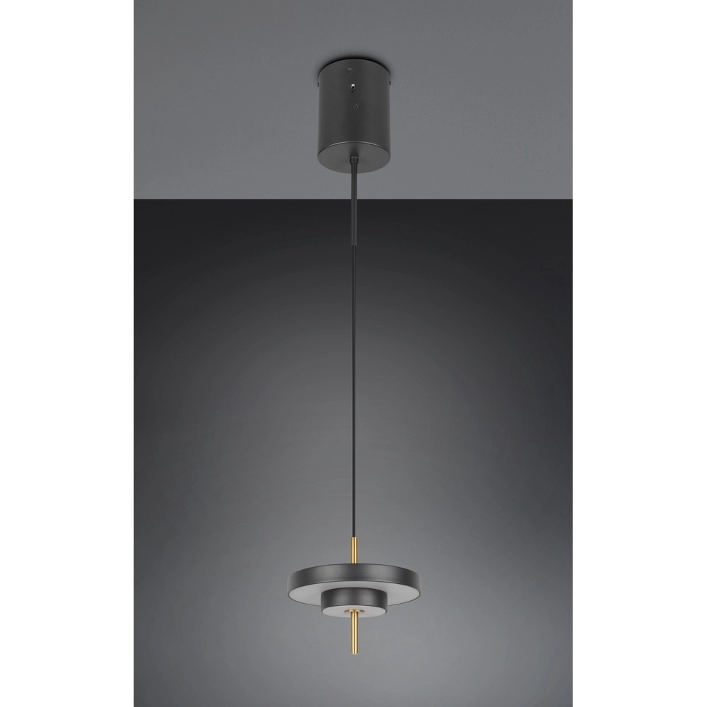 Design hanglamp Keaton zwart met goud Ø 20cm Trio 4017807653304