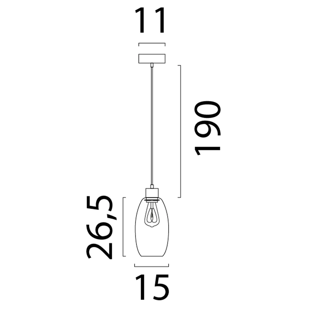 Glazen hanglamp Olive Ø 15cm - zwart Masterlight 8718121393773