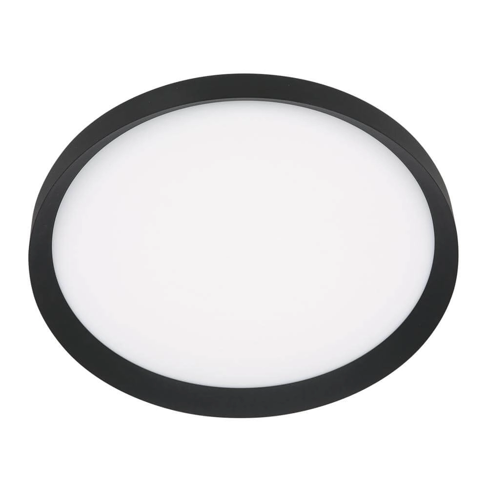 Strakke plafondlamp Flady zwart Ø 50cm Steinhauer 8712746171860