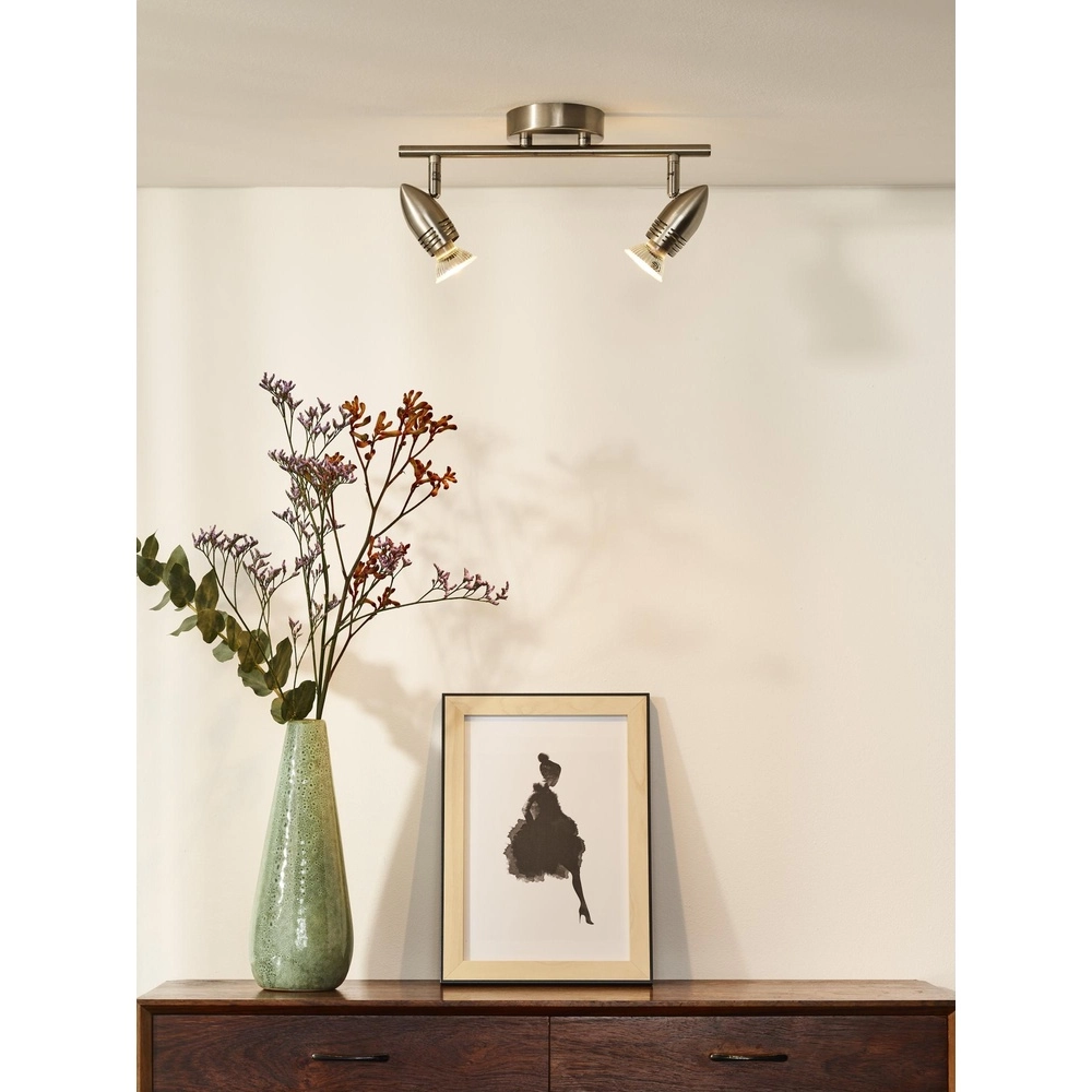 Plafondspot Caro-Led 2-lichts mat chroom Lucide 5411212133397