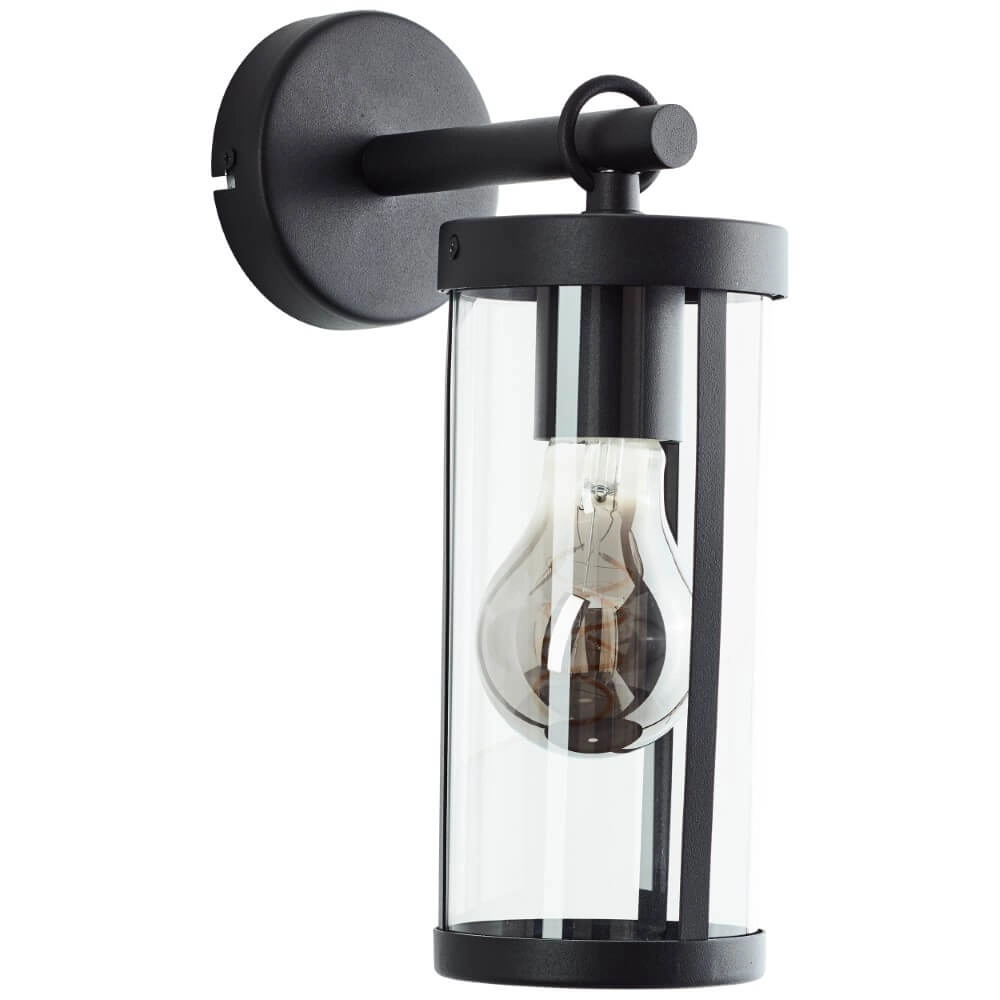 Zwarte wandlamp Sidney transparant glas Brilliant 4004353435676