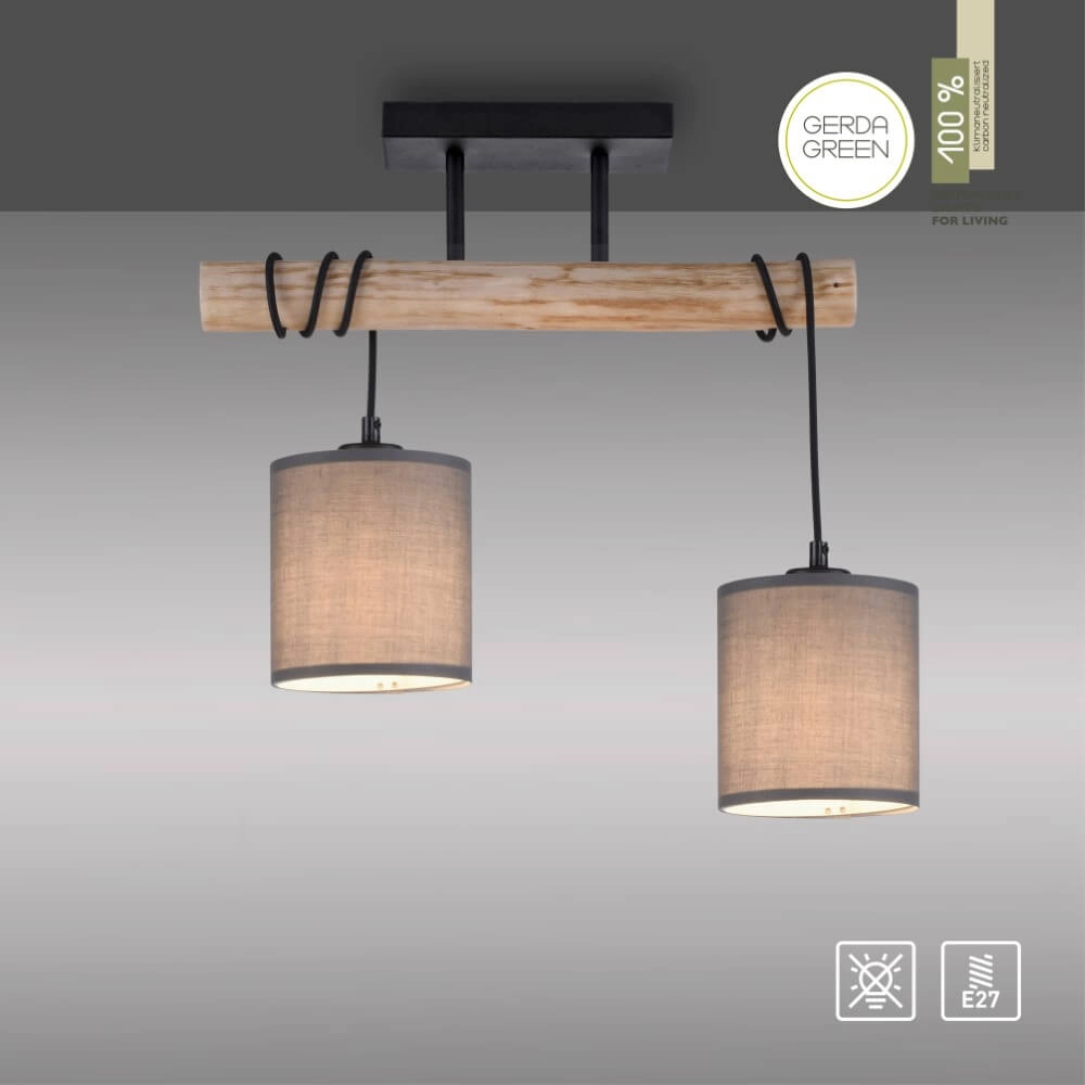 Landelijke plafondlamp Green Tribu taupe Just Light 4043689995164
