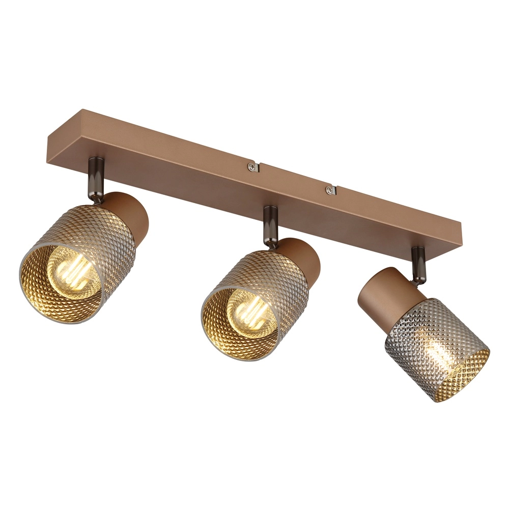 Plafondlamp Satella 3-lichts koffie bruin
