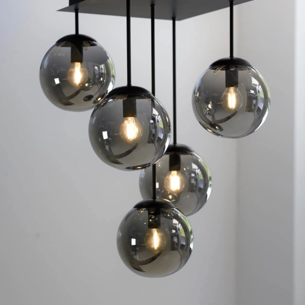 5-lichts plafondlamp Big Widow zwart Just Light 4043689988371